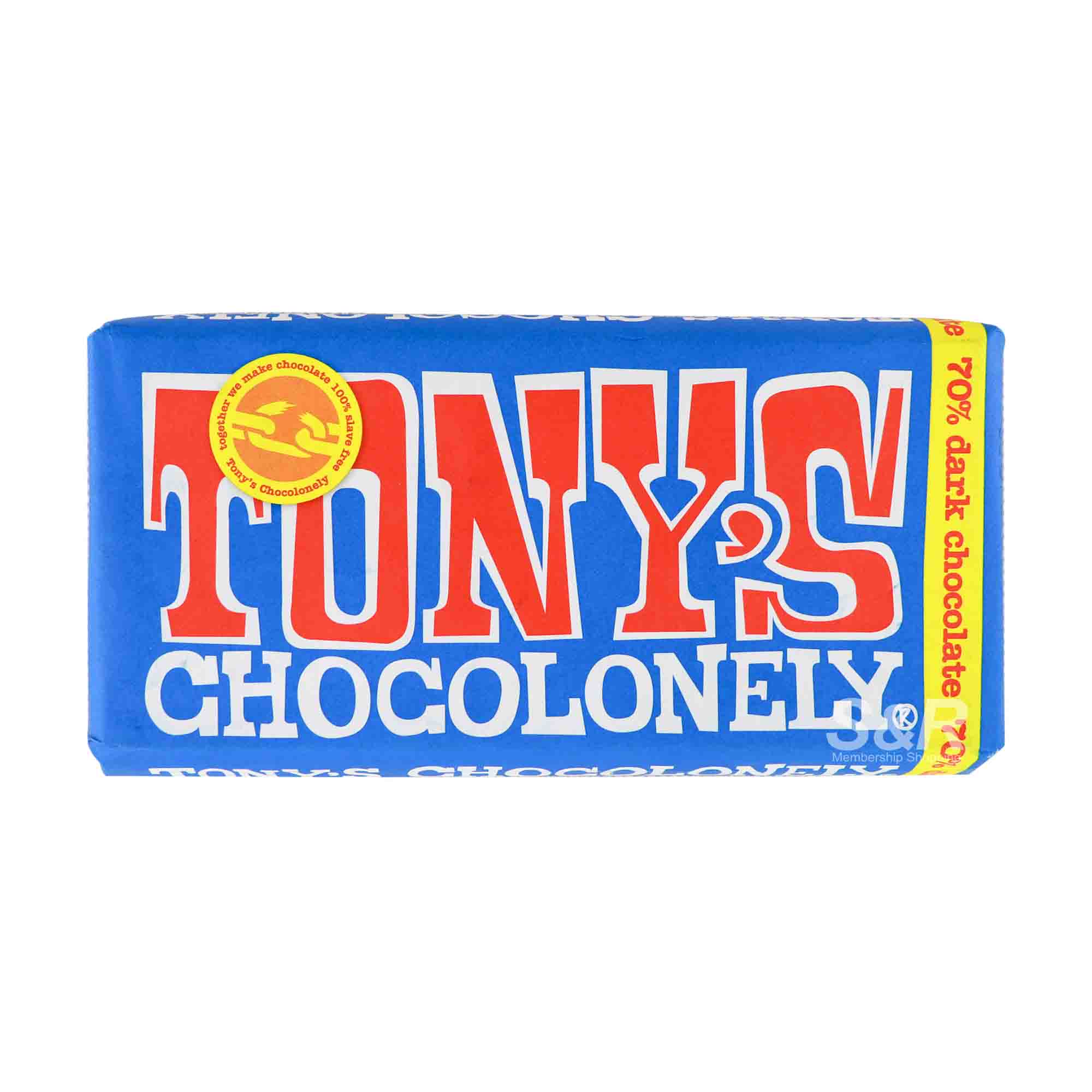 Tony's Chocolonely 70% Dark Chocolate Bar 180g Tony's Chocolonely 70% Dark Chocolate Bar 180g